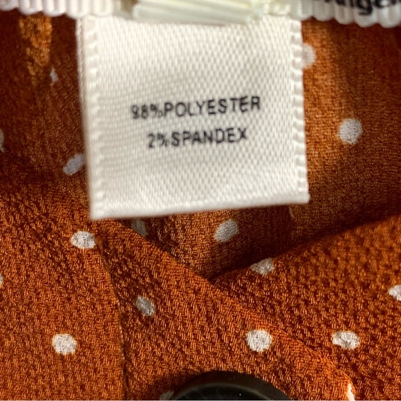 MONTEAU Flattering Rust Orange and Cream Polka Dot Short Sleeve Dress - Picture 8 of 11